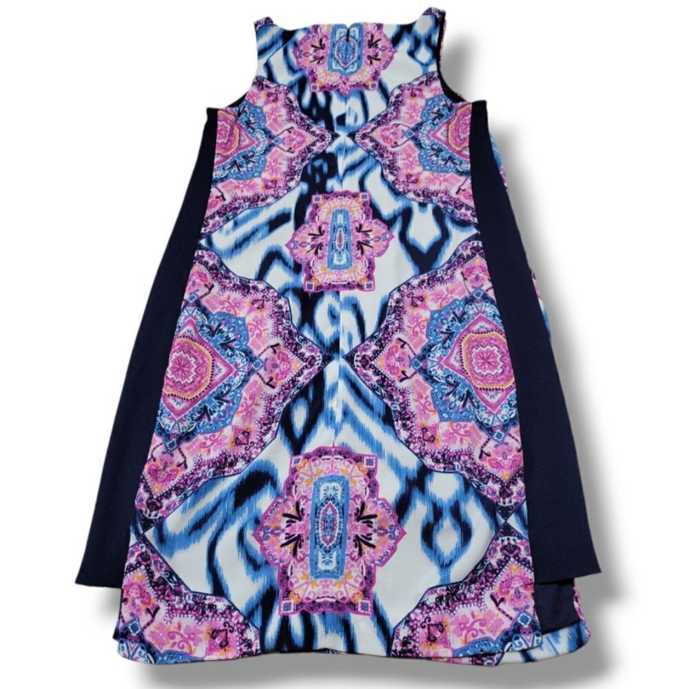 Vince Camuto Dress Size 2 A-Line Dress Sleeveless Multicolor Medallion Pattern. - Picture 3 of 5